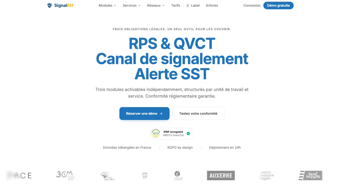 Capture du projet SignalRH